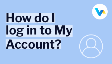 The image shows the question 'How do I log in to my account?' with the V4 Consumer logo and a user icon.