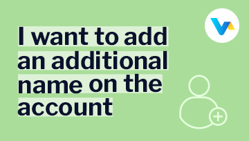 The image shows the text 'I want to change my account details' with the V4 Consumer logo and a profile icon.