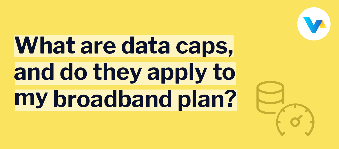 Question about data caps and broadband limits shown with a usage meter icon symbolising restricted plans and upgrade potential.