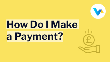‘How do I make a payment?’ text on a yellow background with a pound coin dropping into a hand icon, symbolising easy and secure payment options.