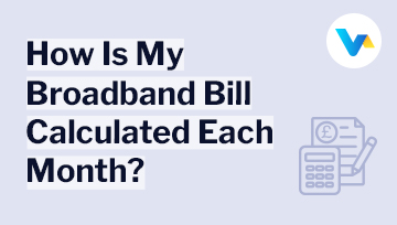Illustration showing a calculator and broadband bill icon beside the question: 'How Is My Broadband Bill Calculated Each Month?'