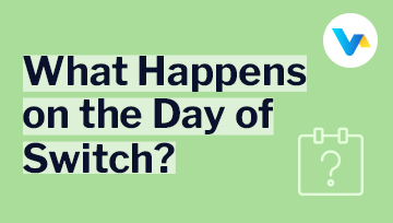 Text reads “What happens on the day of switch?” with a calendar icon, symbolising a key upgrade date for your broadband transition.