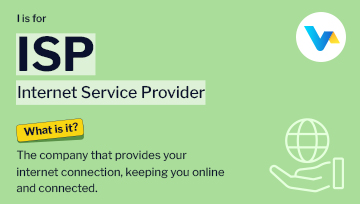 Illustration of ISP with a globe in hand icon, representing internet service provider concept