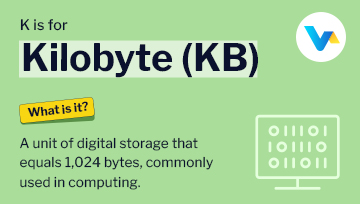 Monitor displaying binary code representing Kilobyte (KB) data storage