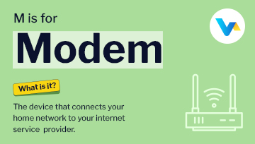 Modem with two antennas emitting wireless signal representing home internet connection