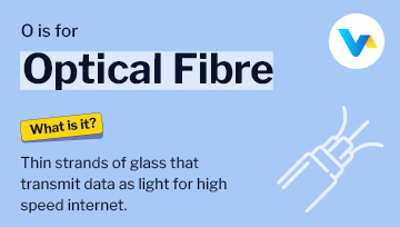 Illustration explaining Optical Fibre as a high-speed internet technology